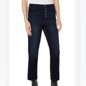 Liverpool Dark Blue-Black High Rise Button Fly Jeans